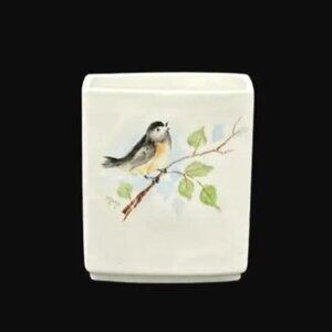 Vintage Gerold Porzellan W German Bavaria Porcelain Bird Vase Signed